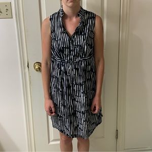 🌷3 for$25🌷Merona, US S, Black & White Bamboo Print Sleeveless Cotton Dress